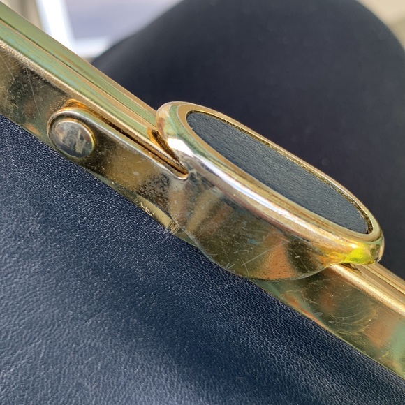 Vintage navy blue leather clutch ETRA - Picture 16 of 16